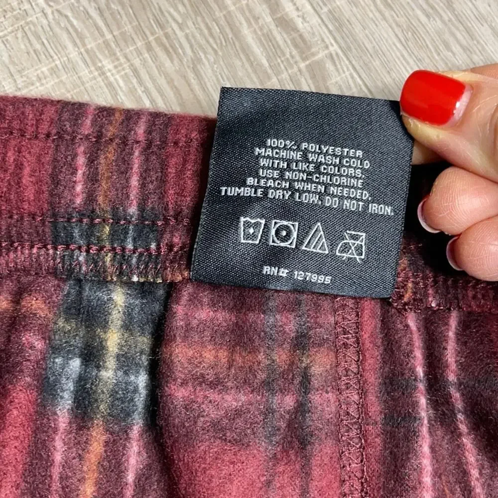 HAWKE & CO Men's Burgundy Plaid Pajama Lounge Pants